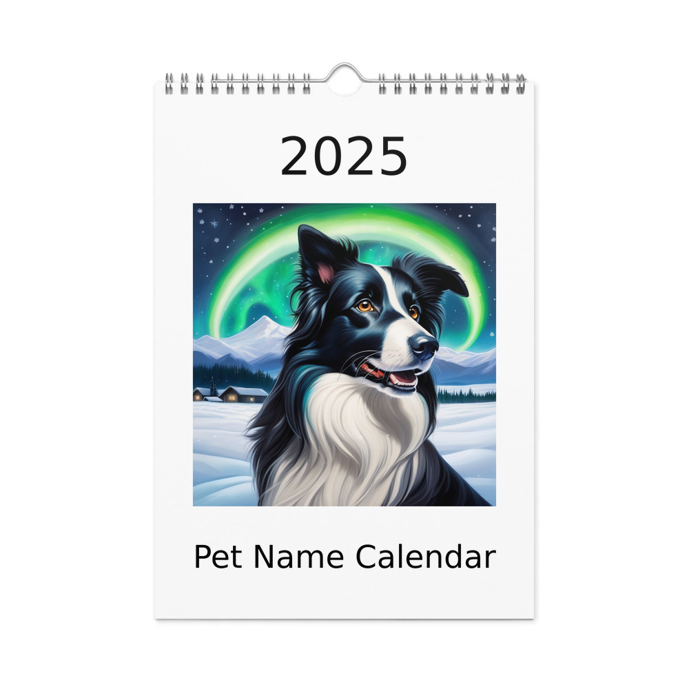 PugMug Custom Border Collie Wall Calendar (2026)