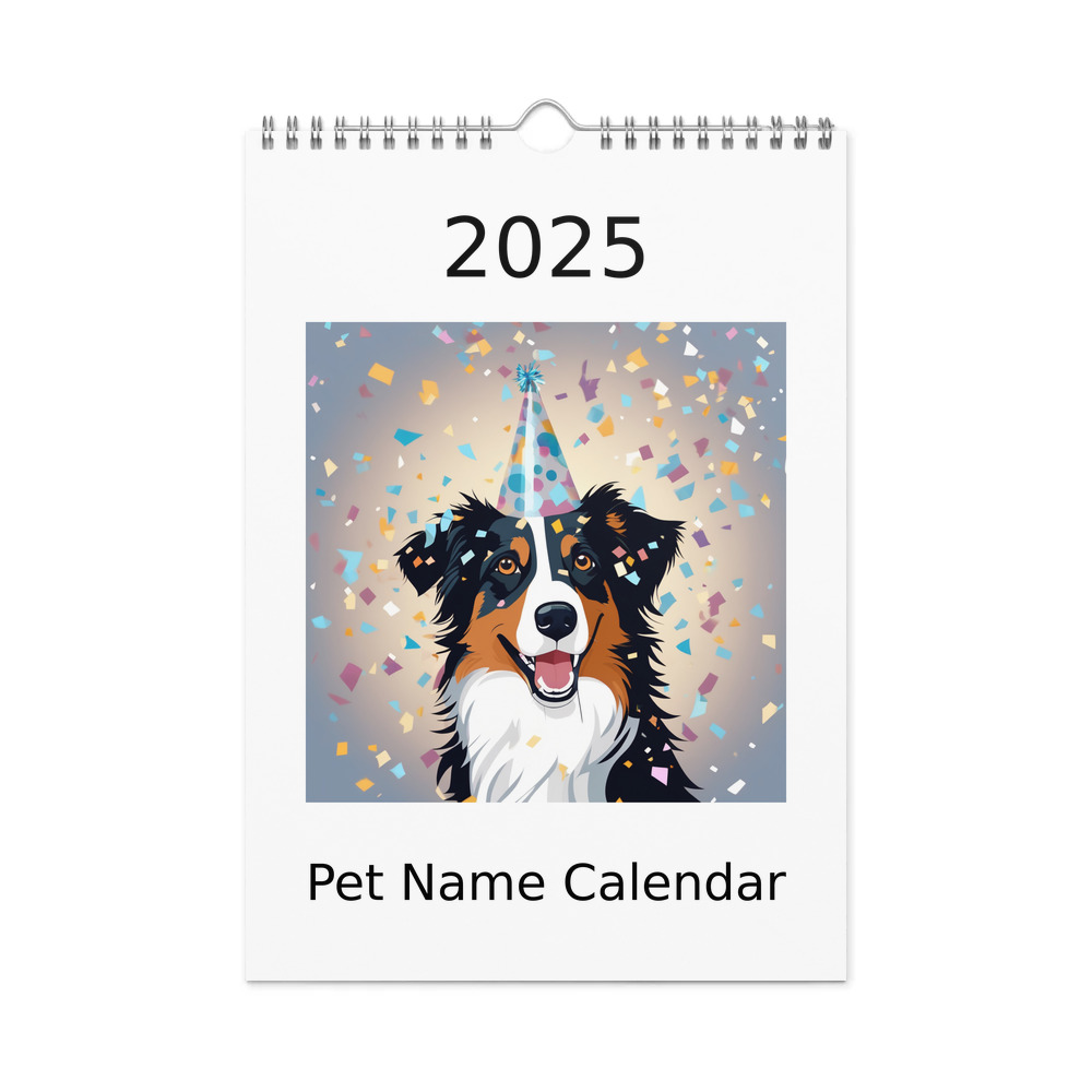 PugMug Custom Australian Shepherd Dog Wall Calendar (2026)