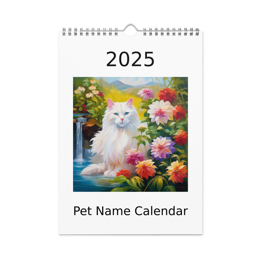 PugMug Custom White Companion Cat Wall Calendar (2026)