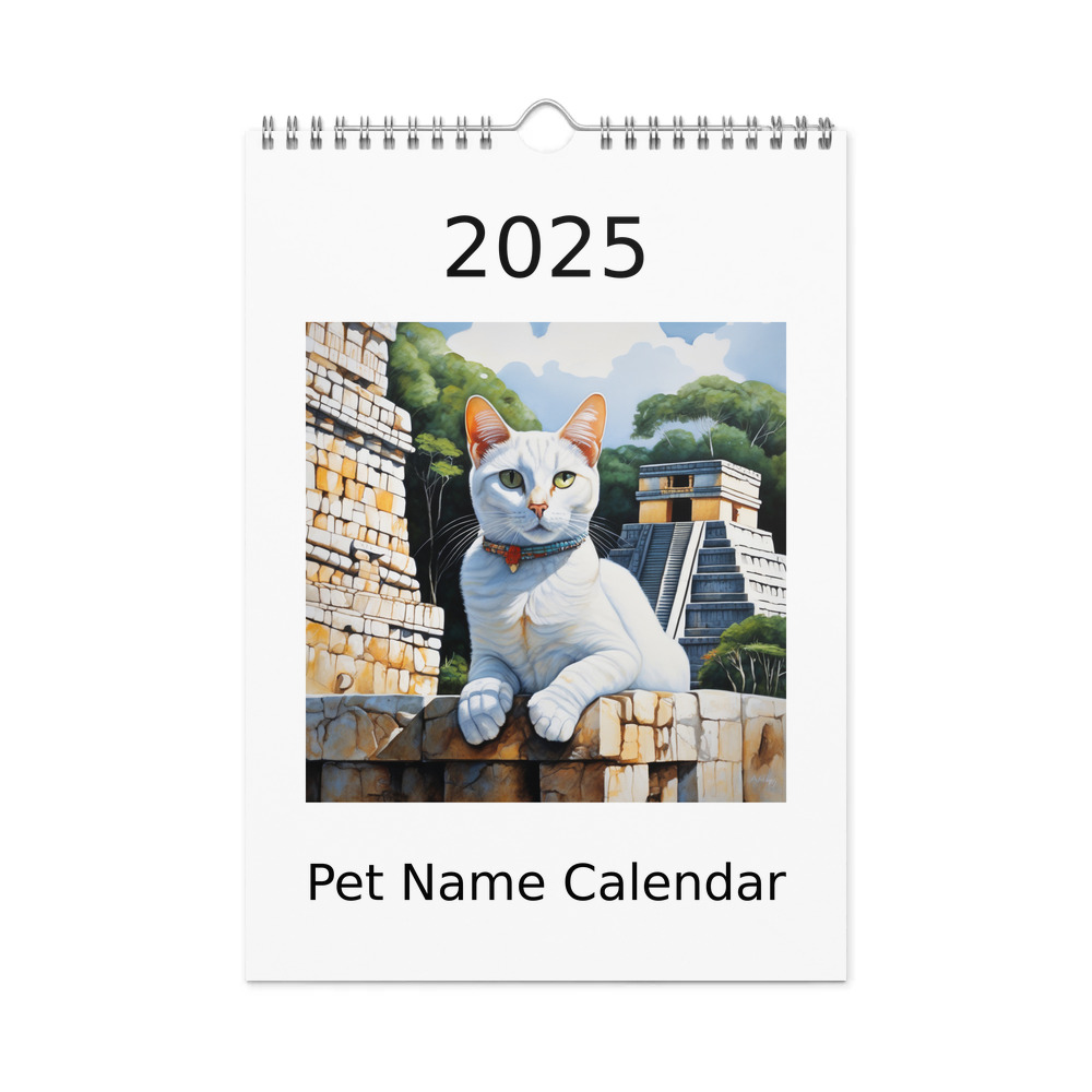 PugMug Custom White Companion Cat Wall Calendar (2026)