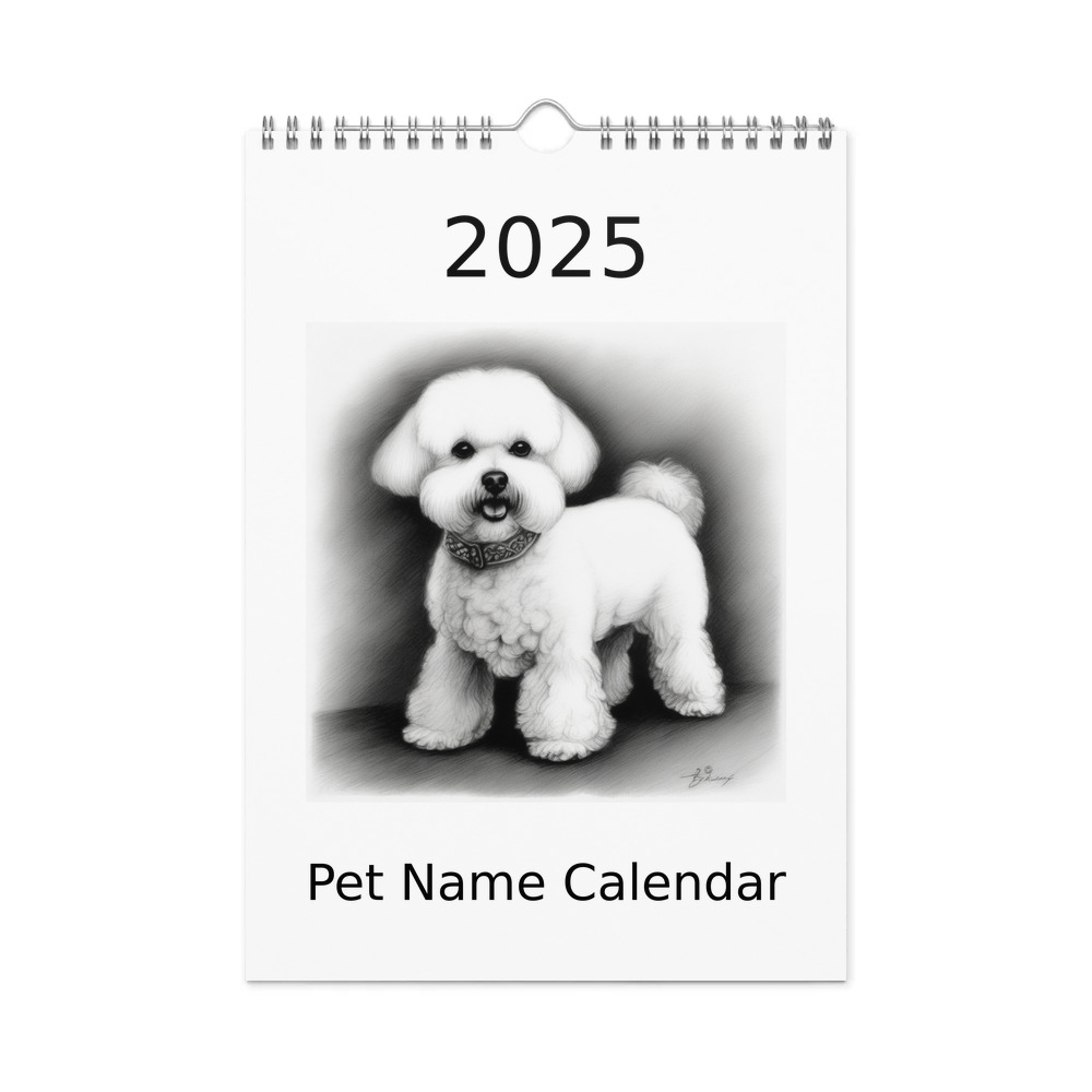 PugMug Custom Bichons Frise Wall Calendar (2026)