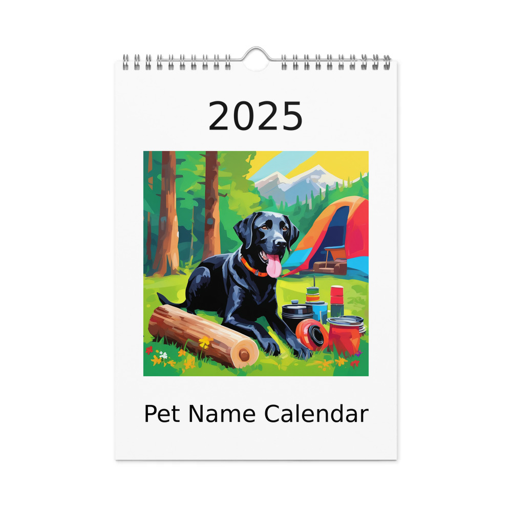 PugMug Custom Black Labrador Retriever Wall Calendar (2026)