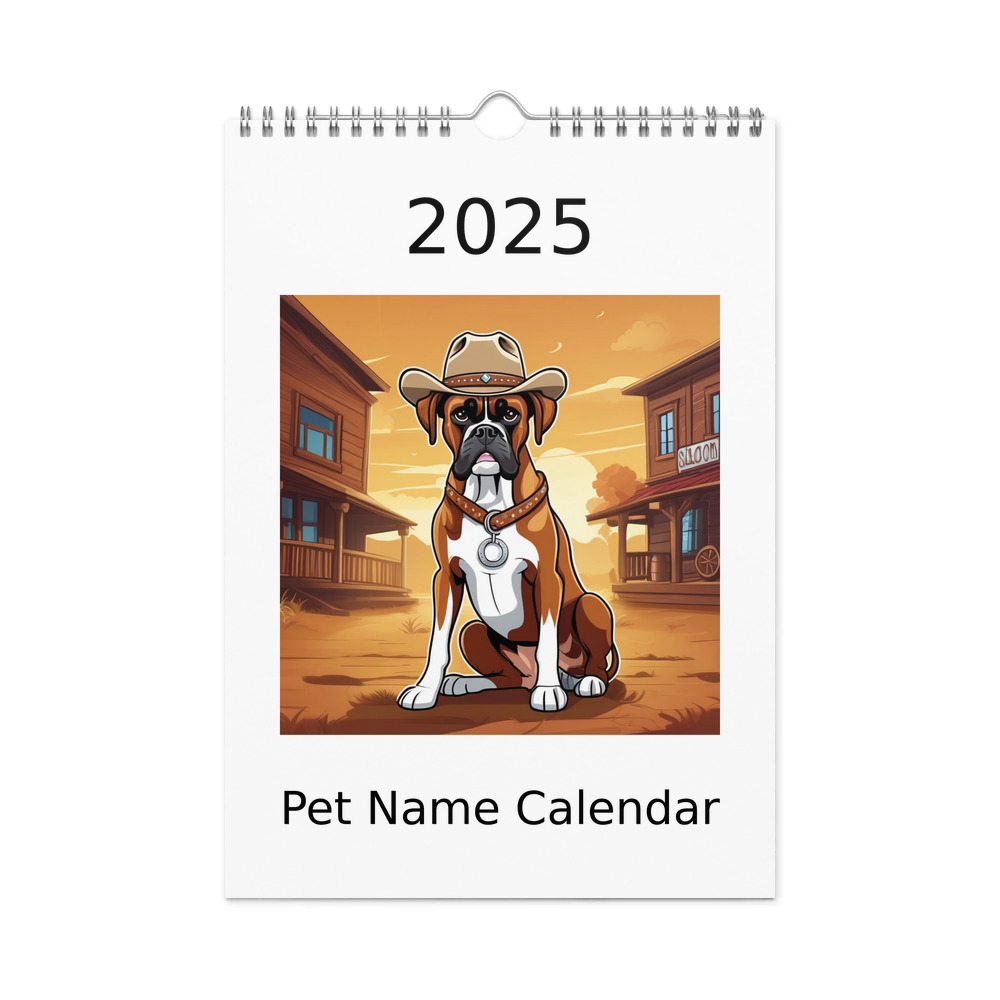 PugMug Custom Boxer Dog Wall Calendar (2026)