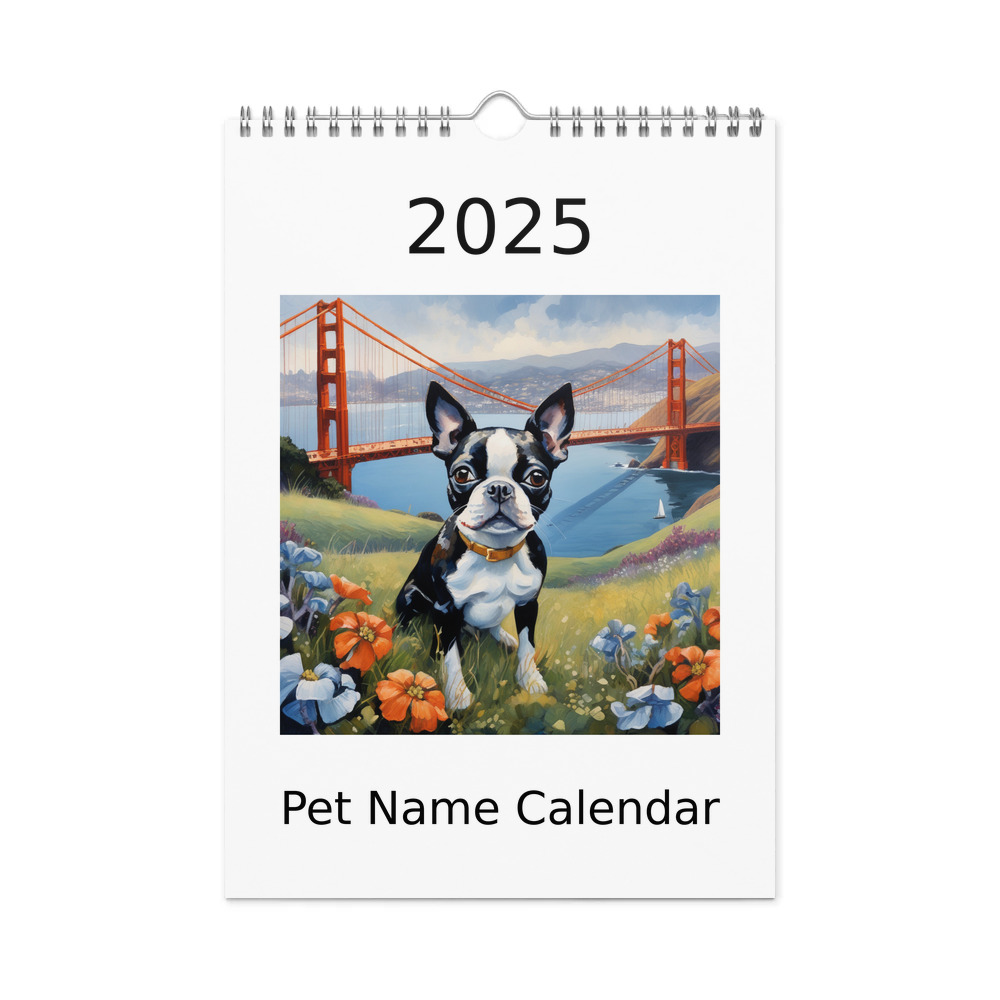 PugMug Custom Boston Terrier Wall Calendar (2026)