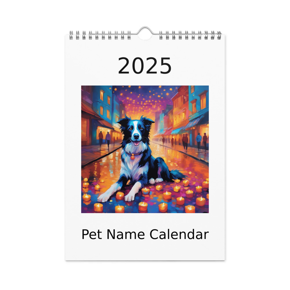 PugMug Custom Border Collie Wall Calendar (2026)