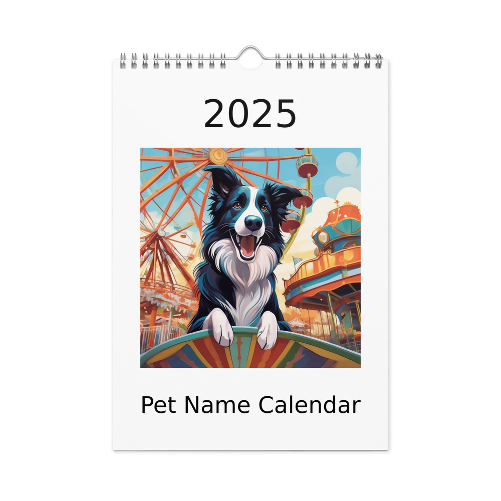 PugMug Custom Border Collie Wall Calendar (2026)