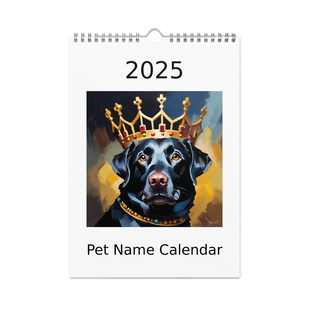 PugMug Custom Black Labrador Retriever Wall Calendar (2026)