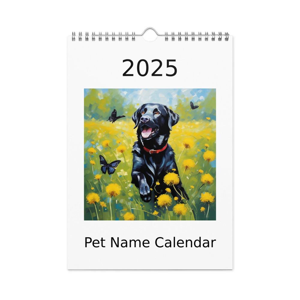 PugMug Custom Black Labrador Retriever Wall Calendar (2026)