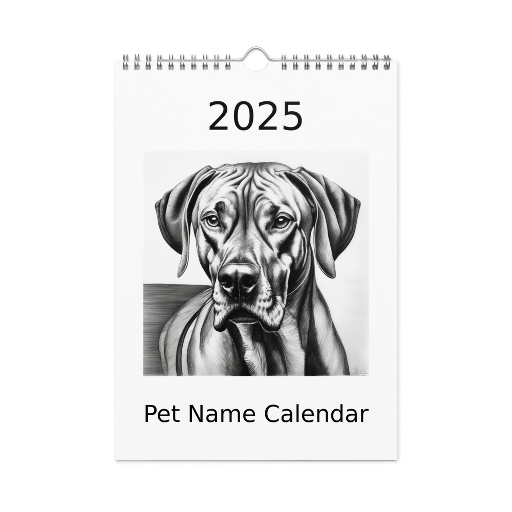 PugMug Custom Rhodesian Ridgeback Wall Calendar (2026)