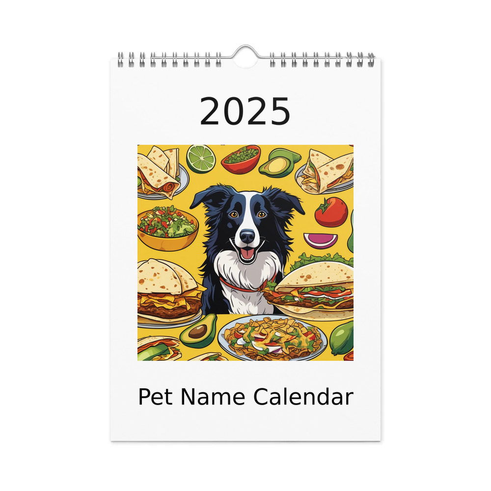PugMug Custom Border Collie Wall Calendar (2026)
