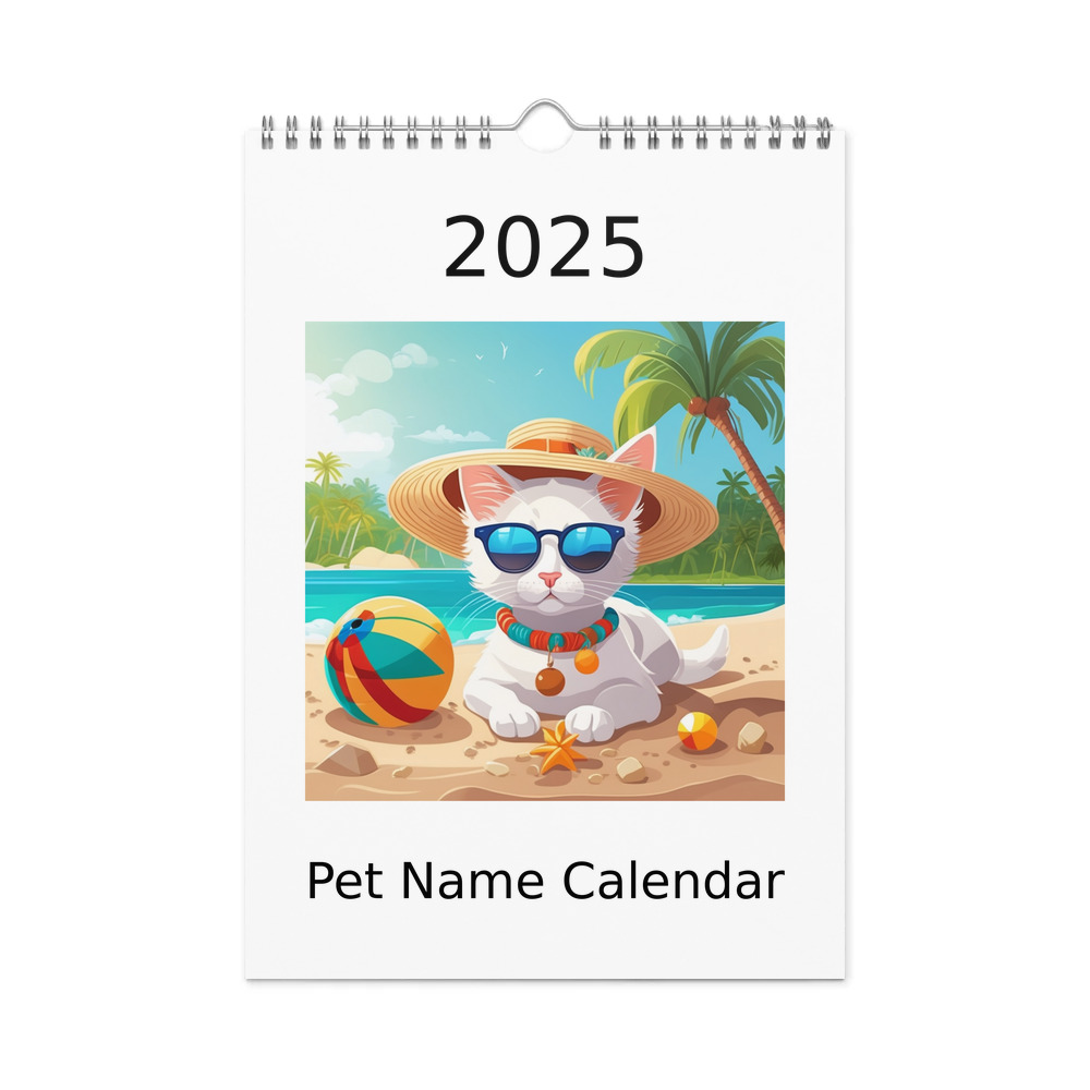 PugMug Custom White Companion Cat Wall Calendar (2026)