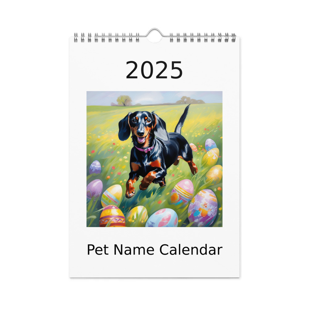 PugMug Custom Black Dachshund Wall Calendar (2026)