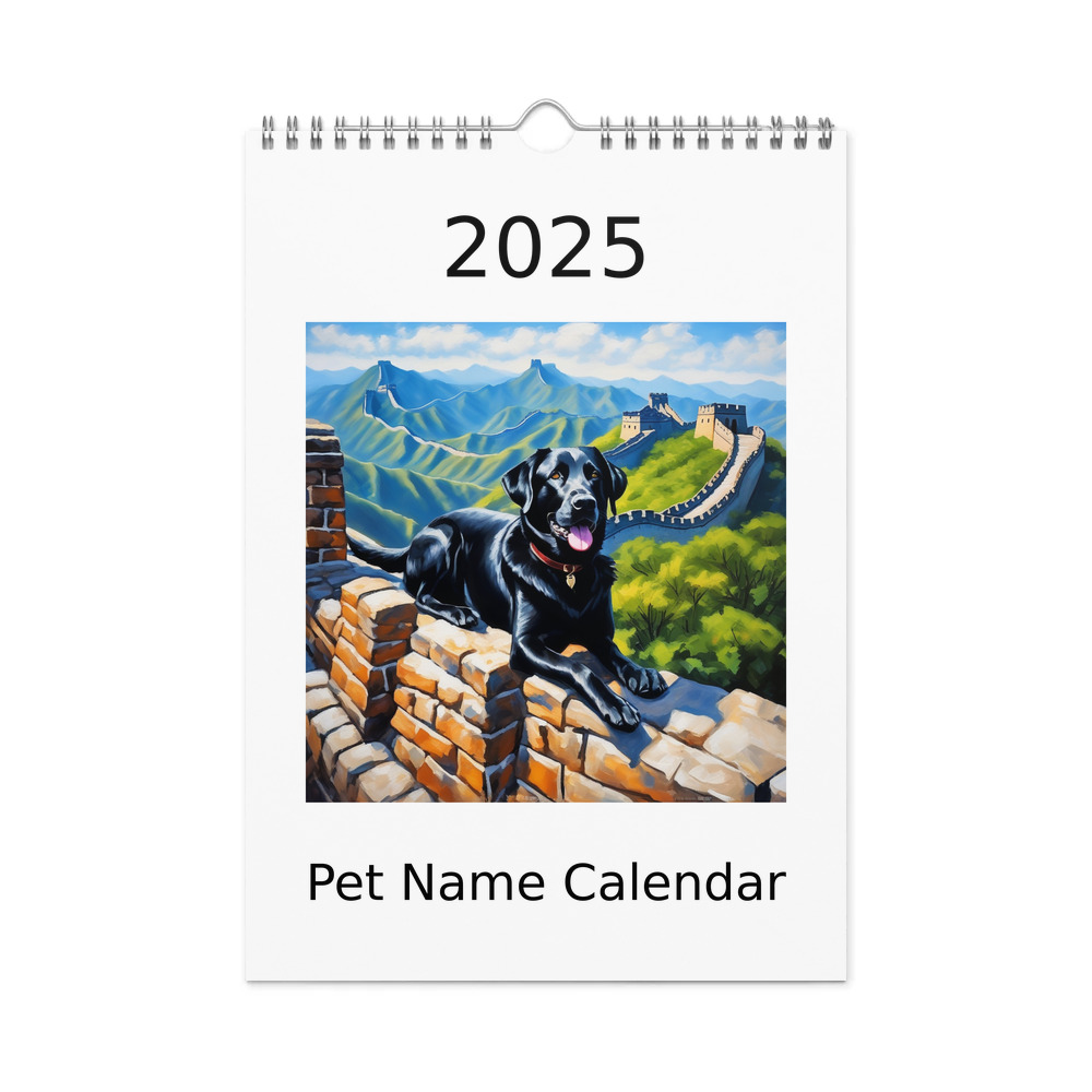 PugMug Custom Black Labrador Retriever Wall Calendar (2026)