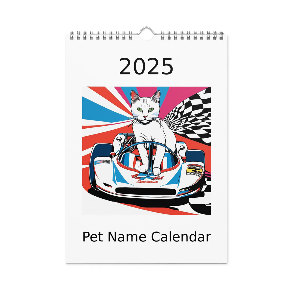 PugMug Custom White Companion Cat Wall Calendar (2026)