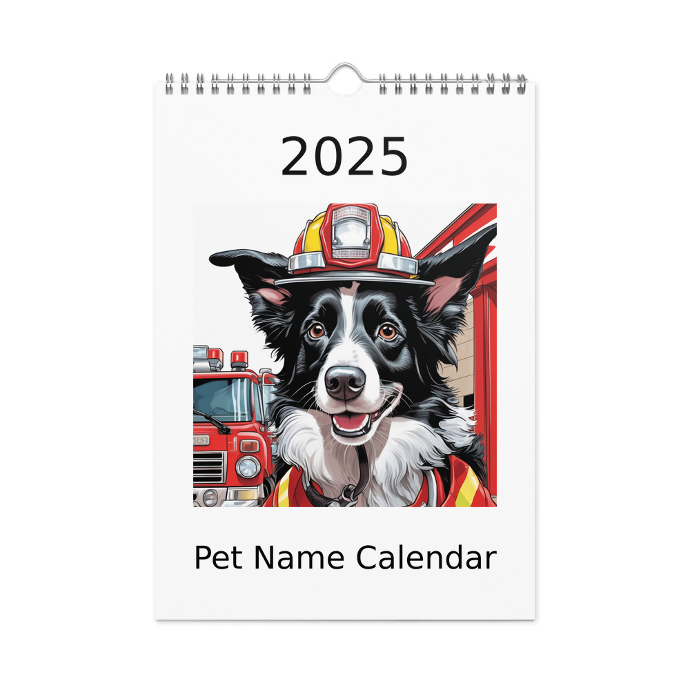 PugMug Custom Border Collie Wall Calendar (2026)