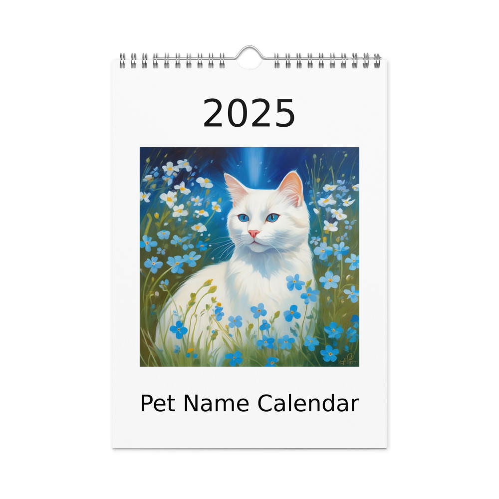 PugMug Custom White Companion Cat Wall Calendar (2026)