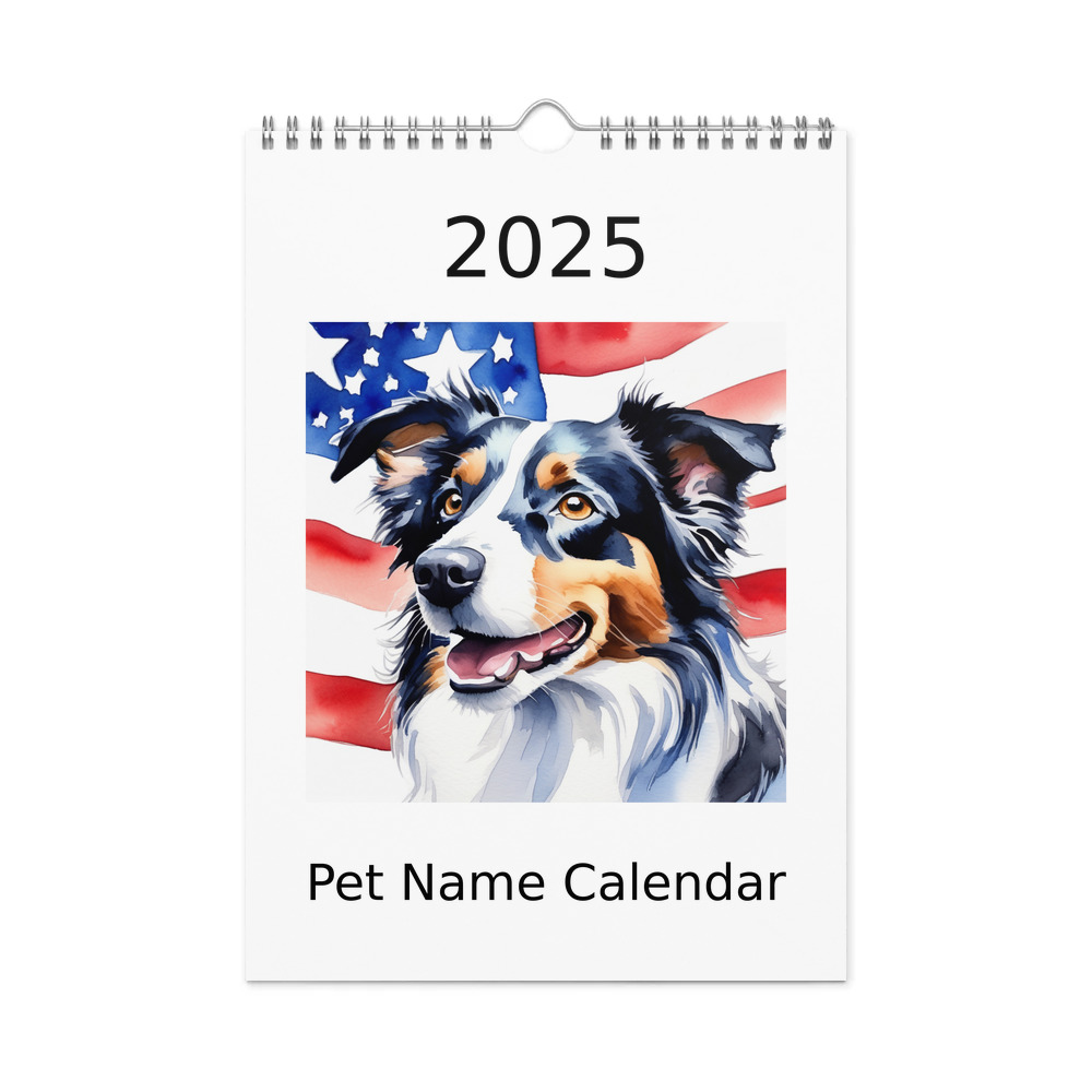 PugMug Custom Border Collie Wall Calendar (2026)