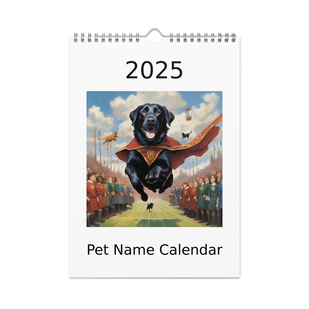 PugMug Custom Black Labrador Retriever Wall Calendar (2026)