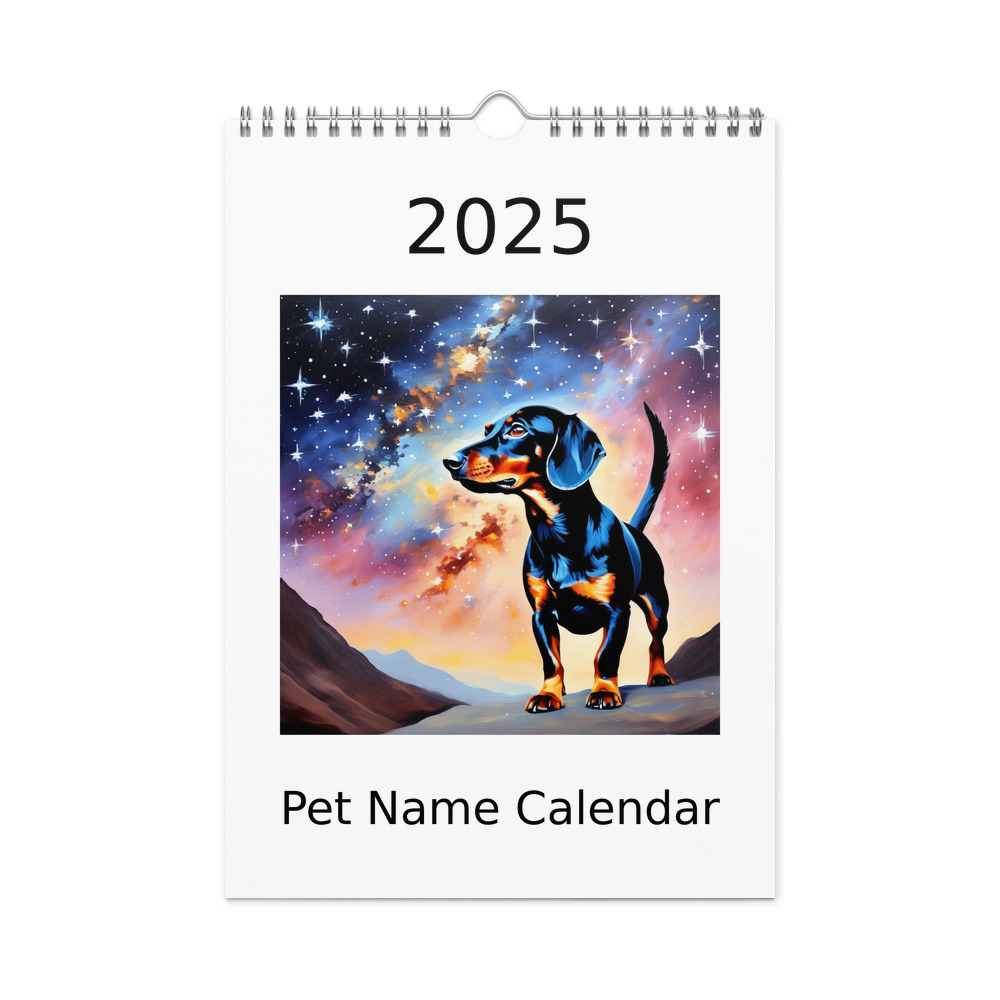 PugMug Custom Black Dachshund Wall Calendar (2026)