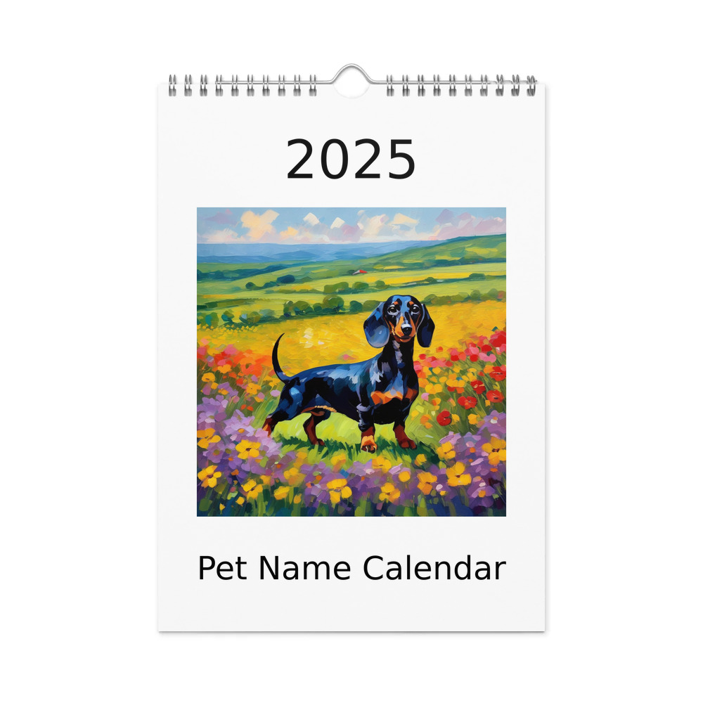 PugMug Custom Black Dachshund Wall Calendar (2026)