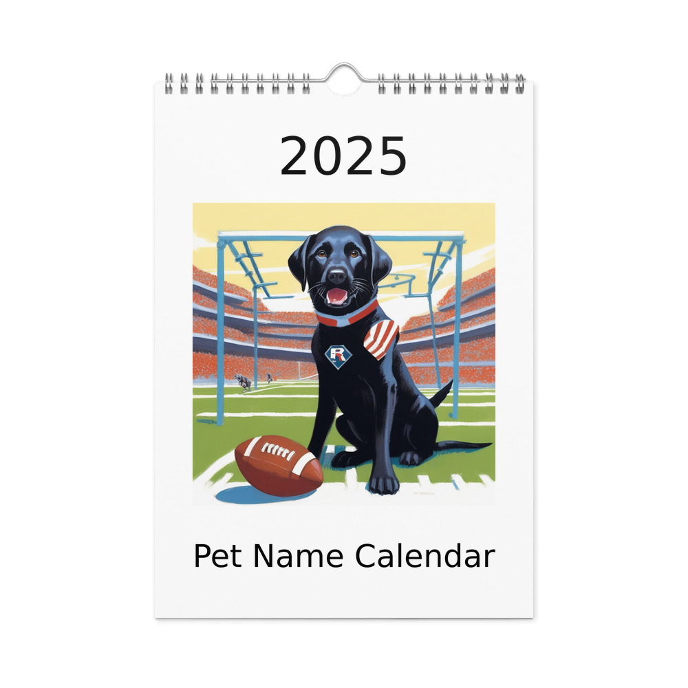 PugMug Custom Black Labrador Retriever Wall Calendar (2026)