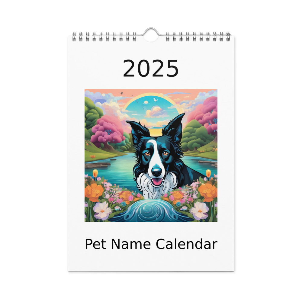 PugMug Custom Border Collie Wall Calendar (2026)