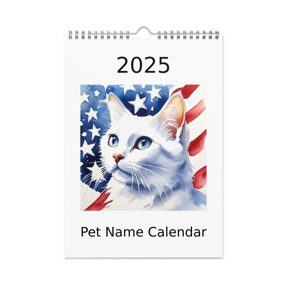 PugMug Custom White Companion Cat Wall Calendar (2026)