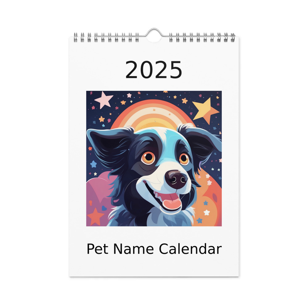 PugMug Custom Border Collie Wall Calendar (2026)
