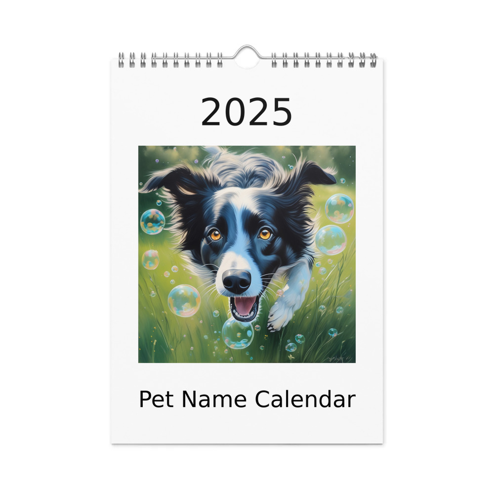 PugMug Custom Border Collie Wall Calendar (2026)