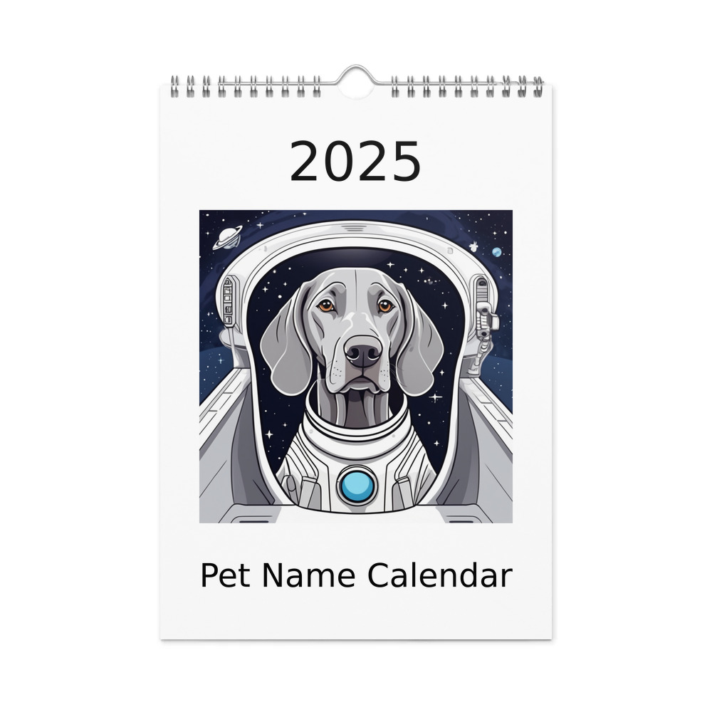 PugMug Custom Weimaraner Wall Calendar (2025)