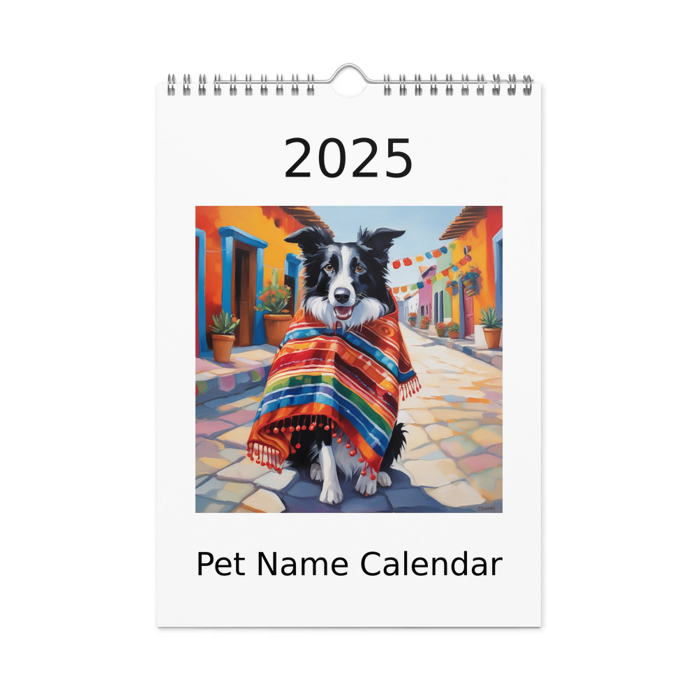 PugMug Custom Border Collie Wall Calendar (2026)