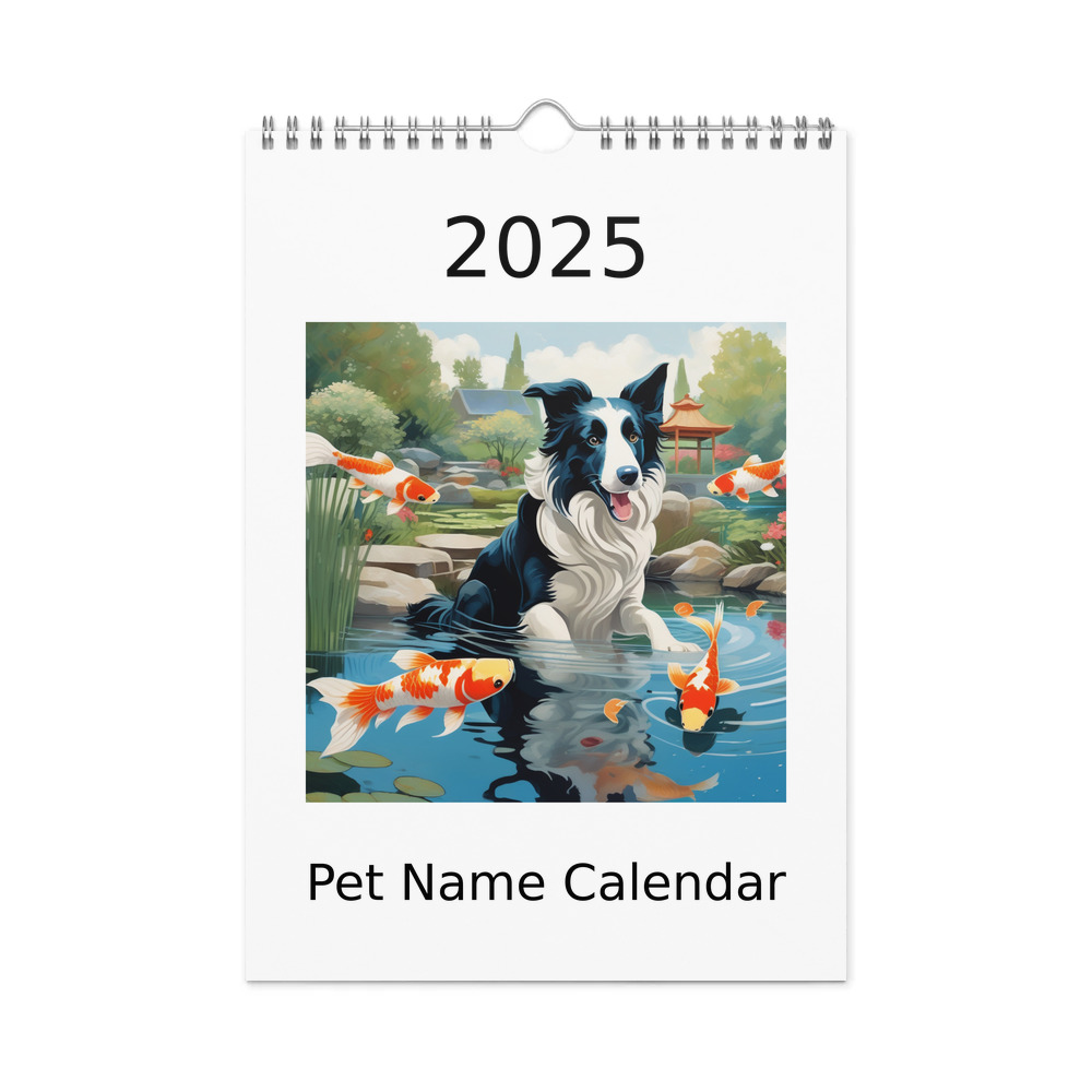 PugMug Custom Border Collie Wall Calendar (2026)