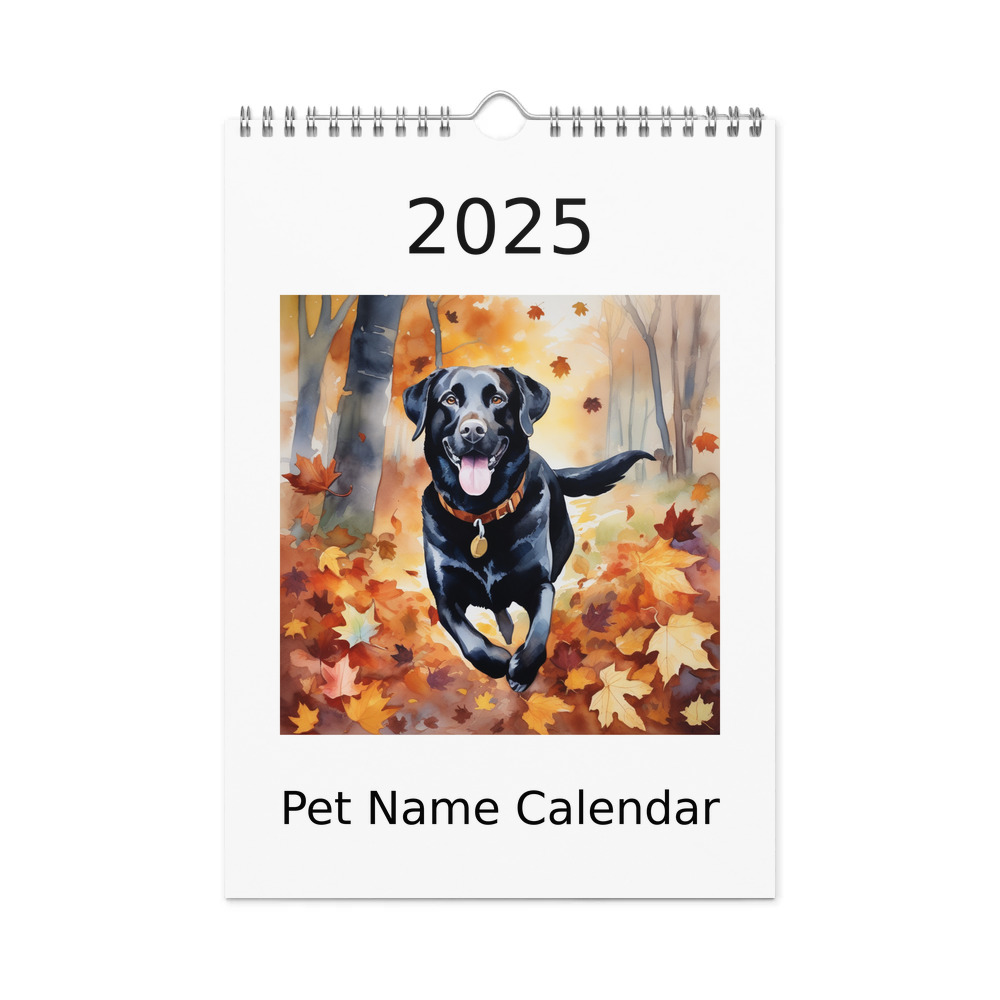 PugMug Custom Black Labrador Retriever Wall Calendar (2026)