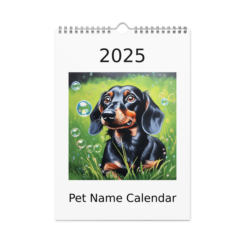 PugMug Custom Black Dachshund Wall Calendar (2026)