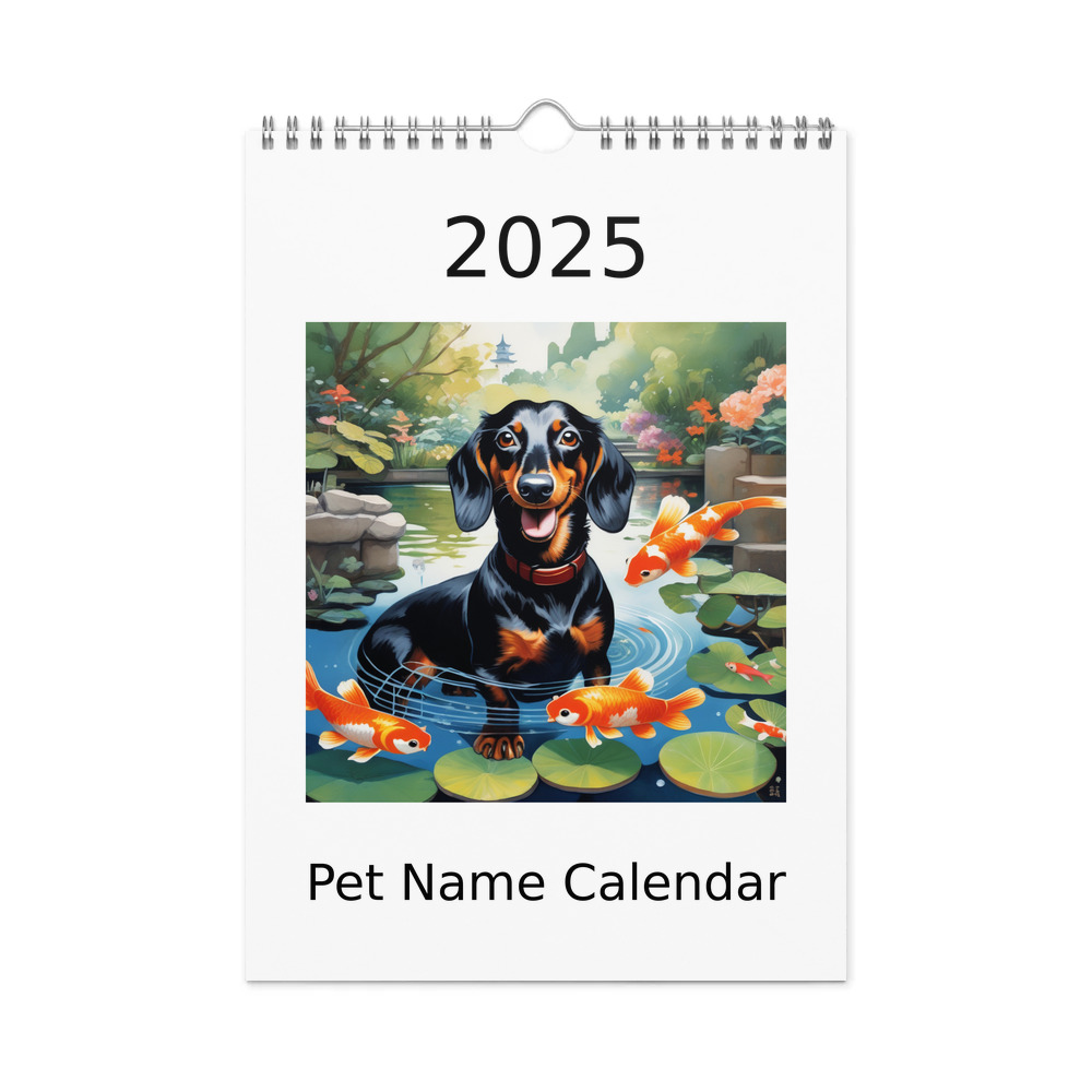 PugMug Custom Black Dachshund Wall Calendar (2026)