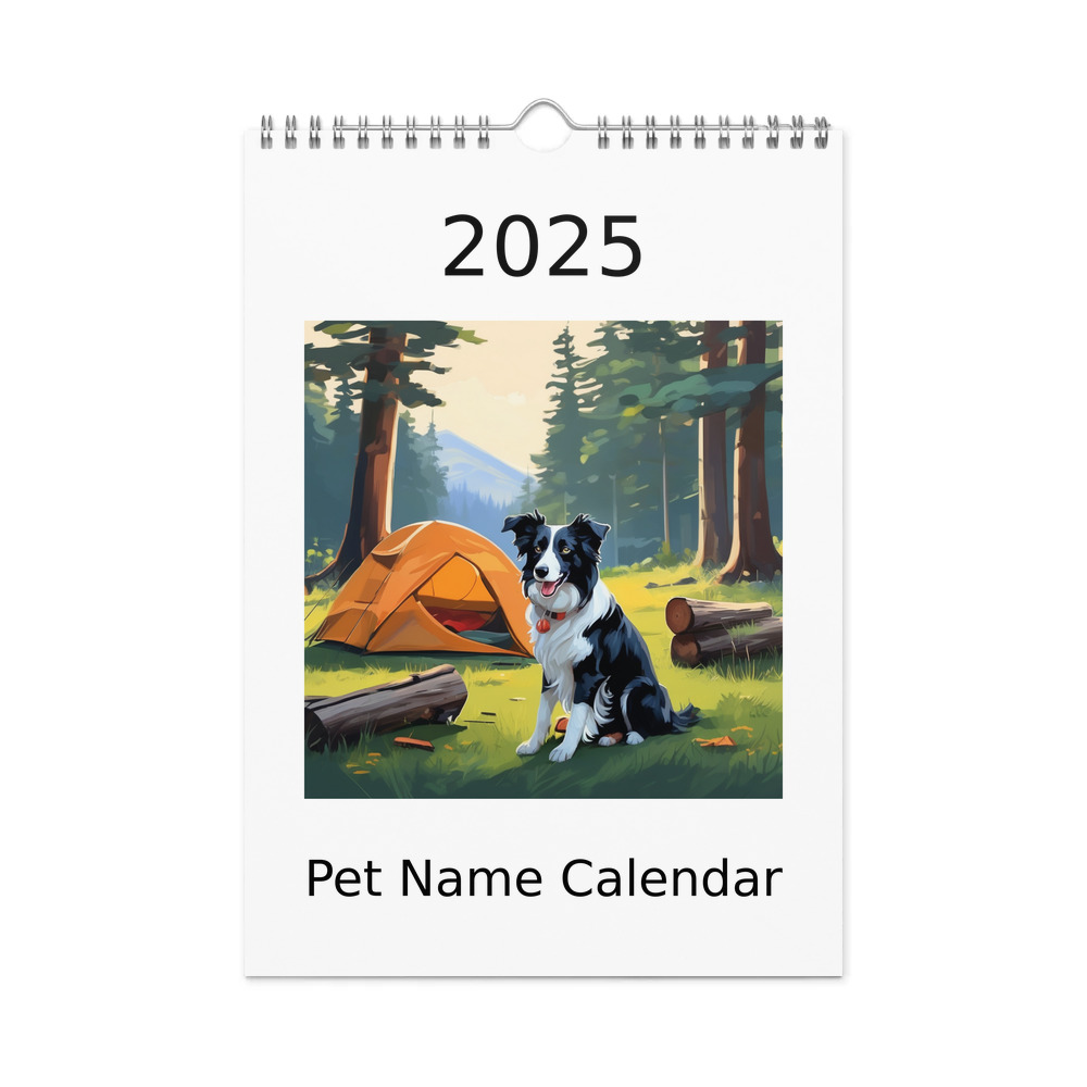 PugMug Custom Border Collie Wall Calendar (2026)