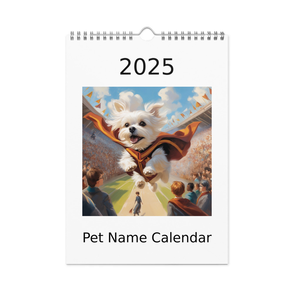 PugMug Custom Maltese Dog Wall Calendar (2026)