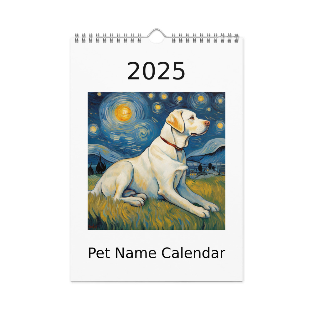 PugMug Custom White Labrador Retriever Wall Calendar (2026)