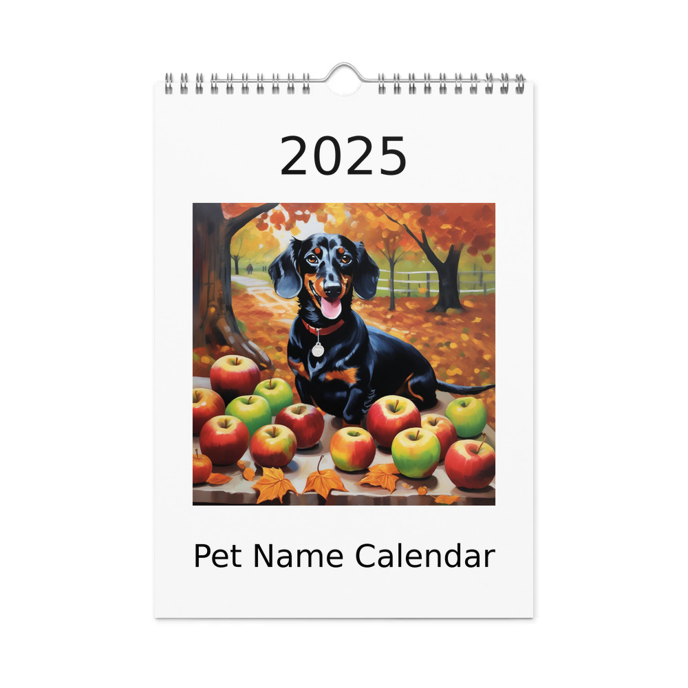 PugMug Custom Black Dachshund Wall Calendar (2026)