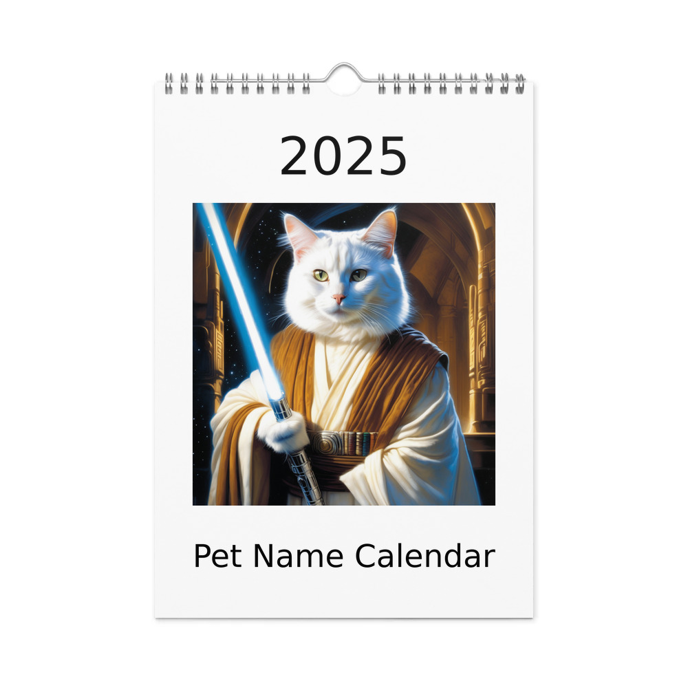 PugMug Custom White Companion Cat Wall Calendar (2026)