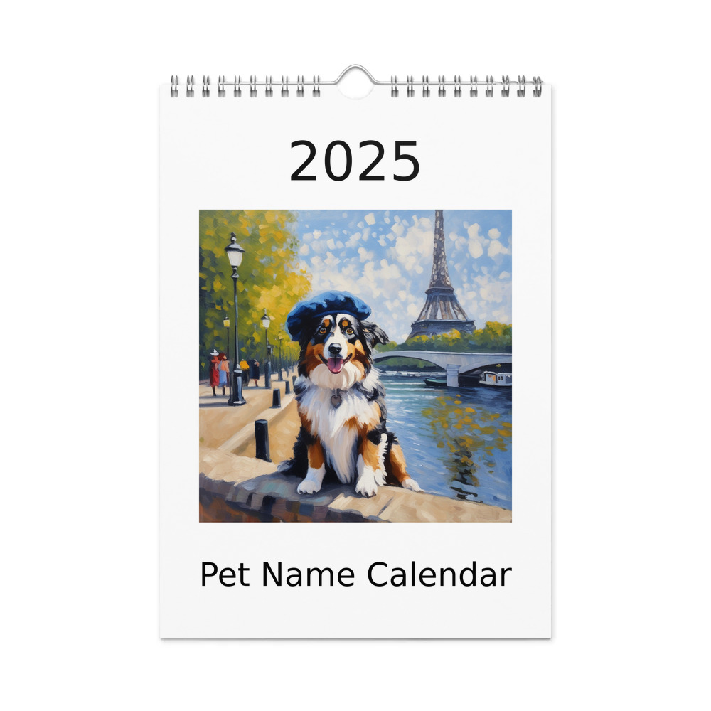 PugMug Custom Australian Shepherd Dog Wall Calendar (2026)