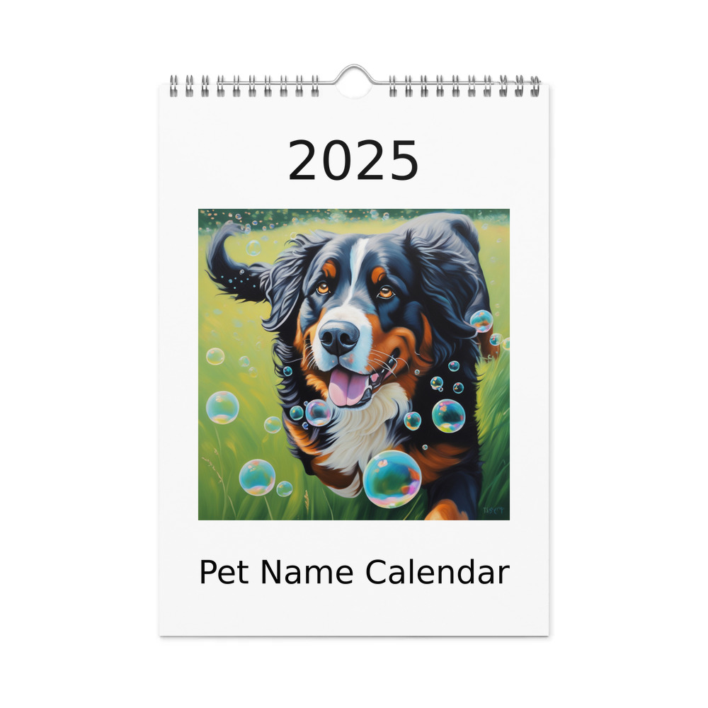 PugMug Custom Bernese Mountain Dog Wall Calendar (2026)