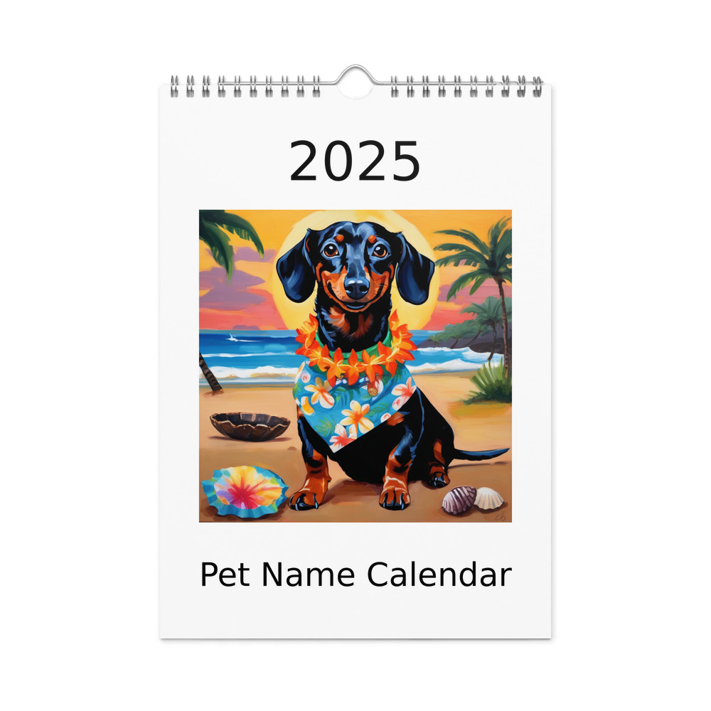 PugMug Custom Black Dachshund Wall Calendar (2026)