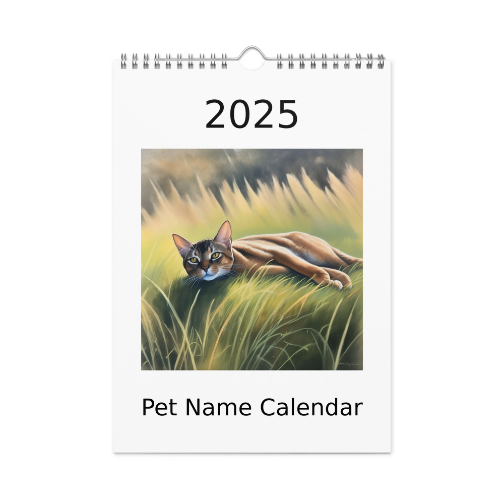 PugMug Custom Tabby Abyssinian Cat Wall Calendar (2026)
