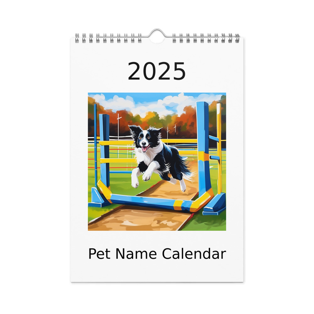 PugMug Custom Border Collie Wall Calendar (2026)