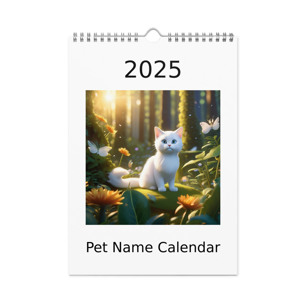 PugMug Custom White Exotic Cat Wall Calendar (2026)