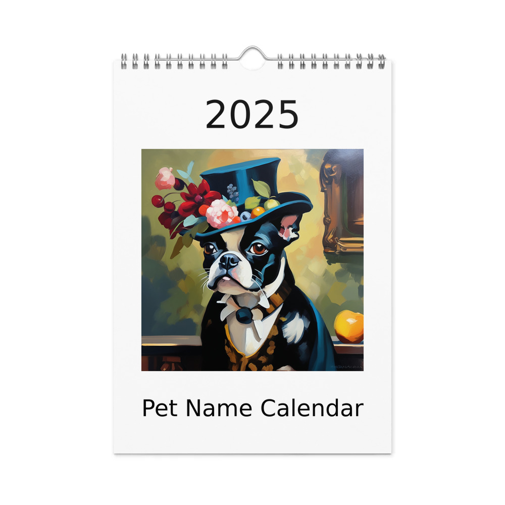 PugMug Custom Boston Terrier Wall Calendar (2026)