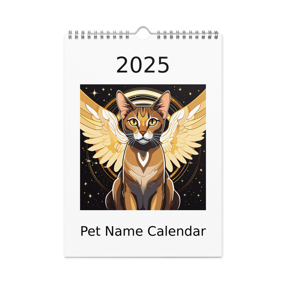 PugMug Custom Tabby Abyssinian Cat Wall Calendar (2026)