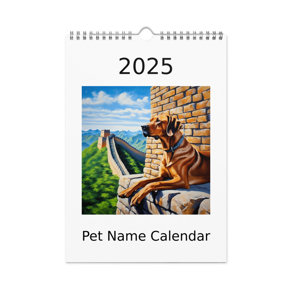 PugMug Custom Rhodesian Ridgeback Wall Calendar (2026)