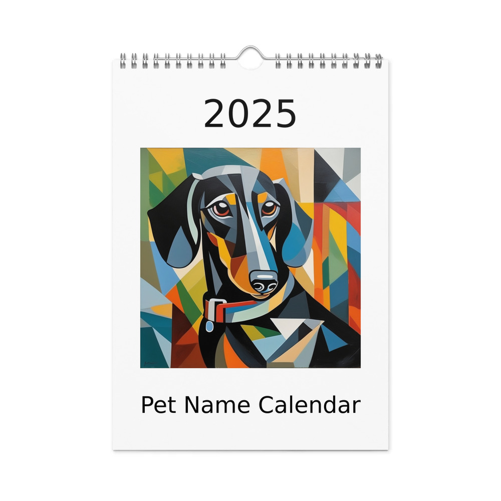 PugMug Custom Black Dachshund Wall Calendar (2026)